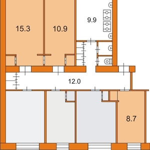 Комната 23, 26 кв.м. в общежитии (ул. Горького)