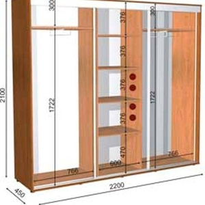шкаф купе 220 45 210